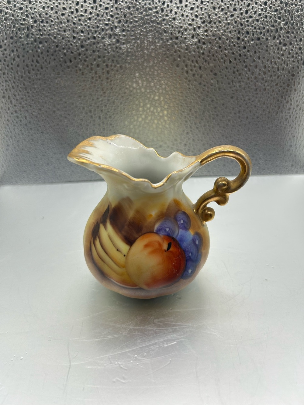 Vintage Porcelain Enesco Creamer Pitcher Vase Japan Mid-Century Fall Fruit Decor